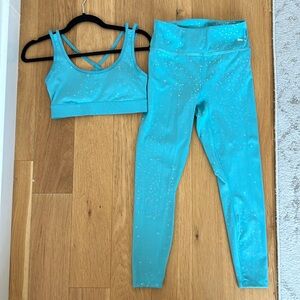 Puma Turquoise Activewear Set (Sports Bra and Leggings) - Size S